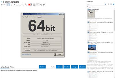 64bit Checker - Flamory bookmarks and screenshots