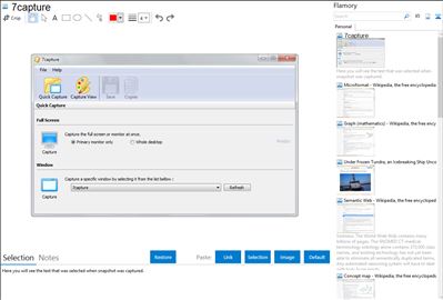 7capture - Flamory bookmarks and screenshots