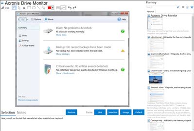 Acronis Drive Monitor - Flamory bookmarks and screenshots