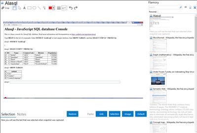 Alasql - Flamory bookmarks and screenshots