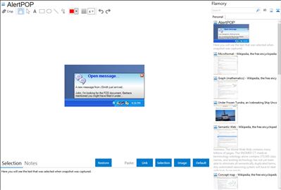AlertPOP - Flamory bookmarks and screenshots