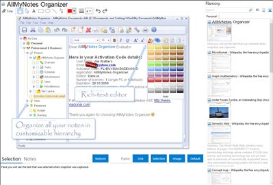 AllMyNotes Organizer - Flamory bookmarks and screenshots