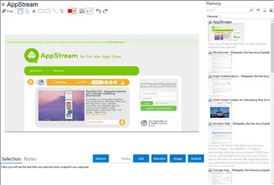 AppStream - Flamory bookmarks and screenshots