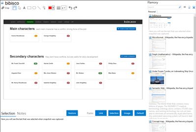 bibisco - Flamory bookmarks and screenshots