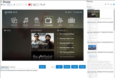 Boxee - Flamory bookmarks and screenshots