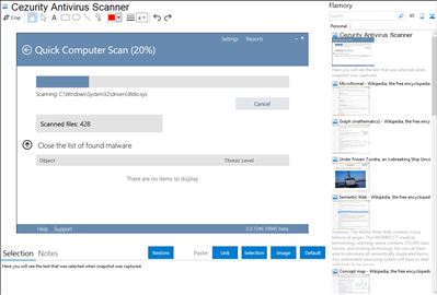 Cezurity Antivirus Scanner - Flamory bookmarks and screenshots