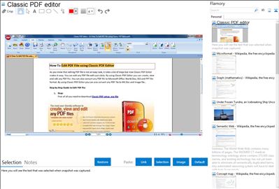 Classic PDF editor - Flamory bookmarks and screenshots