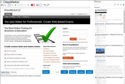 ClassMarker - Flamory bookmarks and screenshots