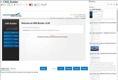CMS Builder - Flamory bookmarks and screenshots