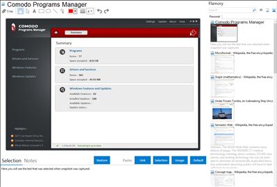 Comodo Programs Manager - Flamory bookmarks and screenshots