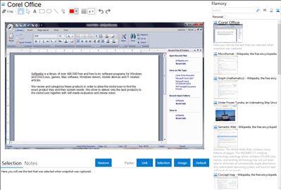 Corel Office - Flamory bookmarks and screenshots