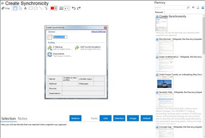 Create Synchronicity - Flamory bookmarks and screenshots