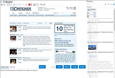 Criticker - Flamory bookmarks and screenshots