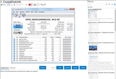 CrystalDiskInfo - Flamory bookmarks and screenshots