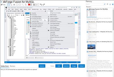 dbForge Fusion for MySQL - Flamory bookmarks and screenshots