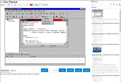 Dev-Pascal - Flamory bookmarks and screenshots