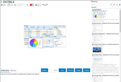 DHTMLX - Flamory bookmarks and screenshots