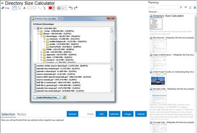 Directory Size Calculator - Flamory bookmarks and screenshots