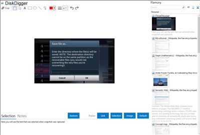 DiskDigger - Flamory bookmarks and screenshots