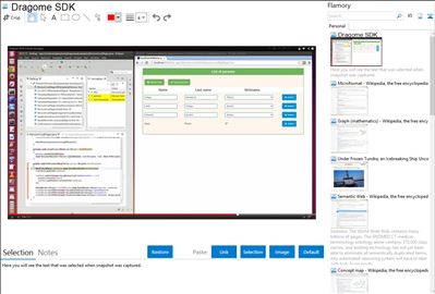 Dragome SDK - Flamory bookmarks and screenshots