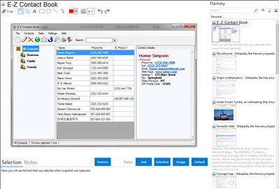 E-Z Contact Book - Flamory bookmarks and screenshots