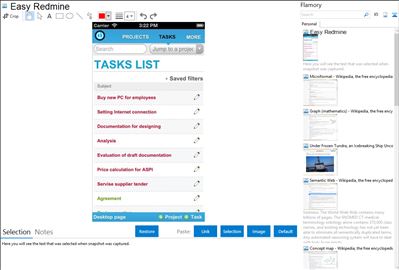 Easy Redmine - Flamory bookmarks and screenshots