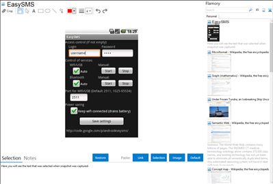 EasySMS - Flamory bookmarks and screenshots