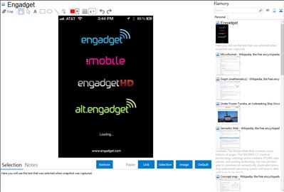 Engadget - Flamory bookmarks and screenshots