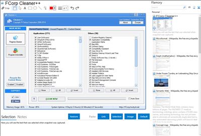 FCorp Cleaner++ - Flamory bookmarks and screenshots