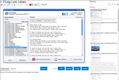 FCorp Lyric Library - Flamory bookmarks and screenshots