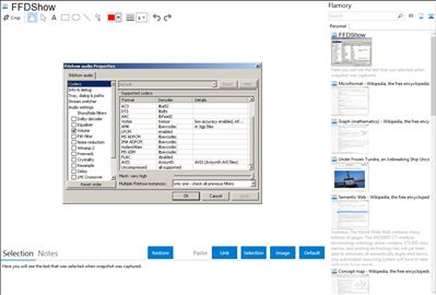 FFDShow - Flamory bookmarks and screenshots