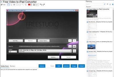 Free Video to iPad Converter - Flamory bookmarks and screenshots