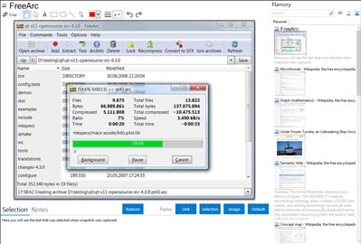 FreeArc - Flamory bookmarks and screenshots