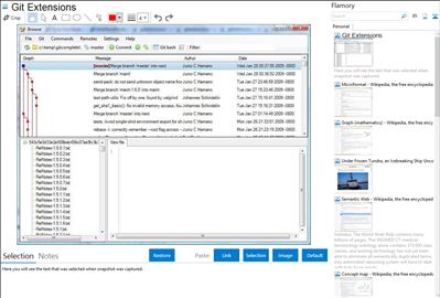 Git Extensions - Flamory bookmarks and screenshots