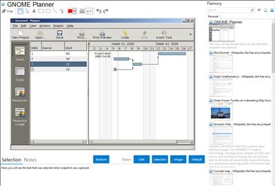 GNOME Planner - Flamory bookmarks and screenshots