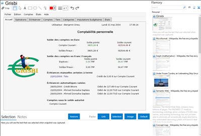 Grisbi - Flamory bookmarks and screenshots