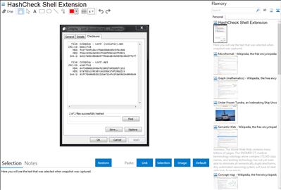 HashCheck Shell Extension - Flamory bookmarks and screenshots