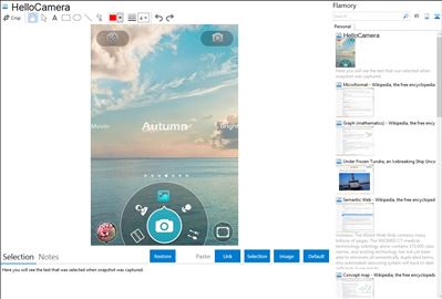 HelloCamera - Flamory bookmarks and screenshots