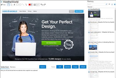 HiretheWorld - Flamory bookmarks and screenshots