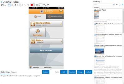 Junos Pulse - Flamory bookmarks and screenshots