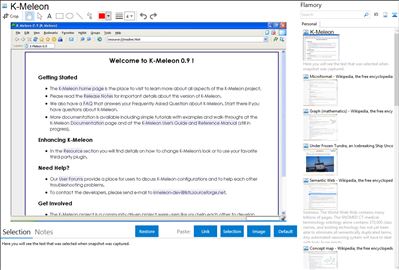 K-Meleon - Flamory bookmarks and screenshots