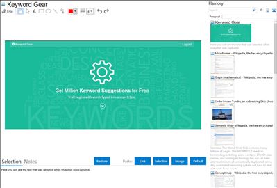 Keyword Gear - Flamory bookmarks and screenshots