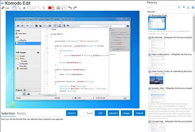 Komodo Edit - Flamory bookmarks and screenshots