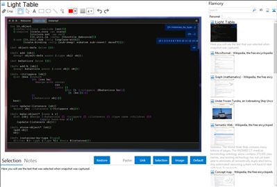 Light Table - Flamory bookmarks and screenshots