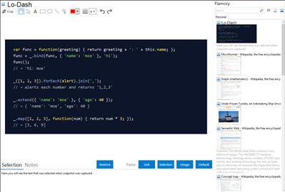 Lo-Dash - Flamory bookmarks and screenshots