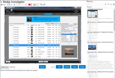Media Investigator - Flamory bookmarks and screenshots