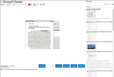 Microsoft Reader - Flamory bookmarks and screenshots
