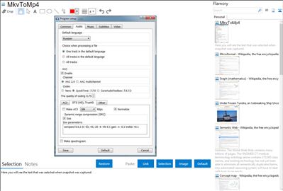 MkvToMp4 - Flamory bookmarks and screenshots