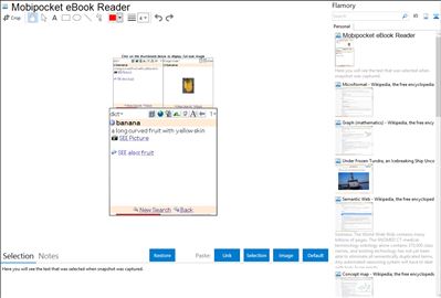 Mobipocket eBook Reader - Flamory bookmarks and screenshots