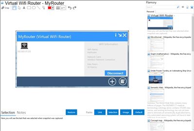 Virtual Wifi Router - MyRouter - Flamory bookmarks and screenshots